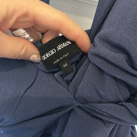 Giorgio Armani Ruched Jersey Midi-Dres - blue - Picture 7 of 7